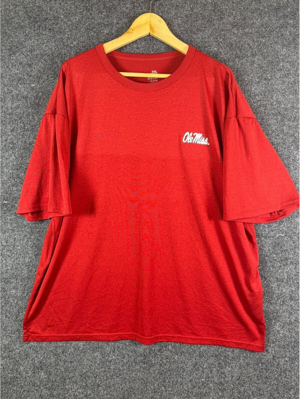 Nike Shirt Mens XXL Red Ole Miss Rebels FIT DRY Short Sleeve Tee 2XL